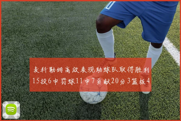 麦科勒姆高效表现助球队取得胜利15投6中罚球11中7贡献20分3篮板4助攻